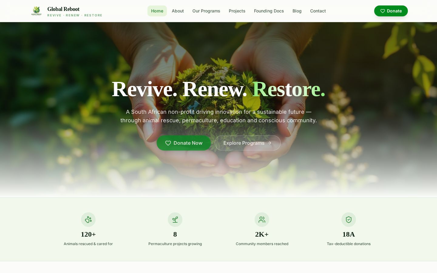 Global Reboot website preview